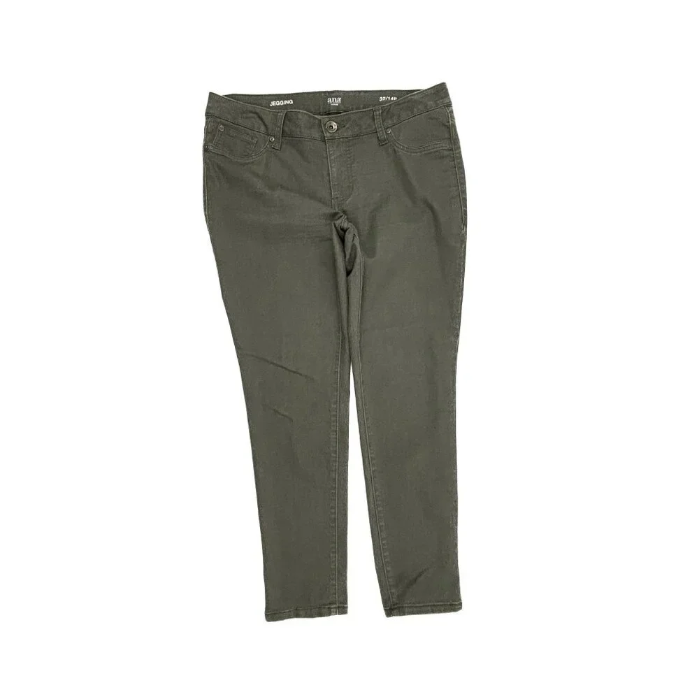Ana Jegging Women's size 14P Green‎ Denim Jeans